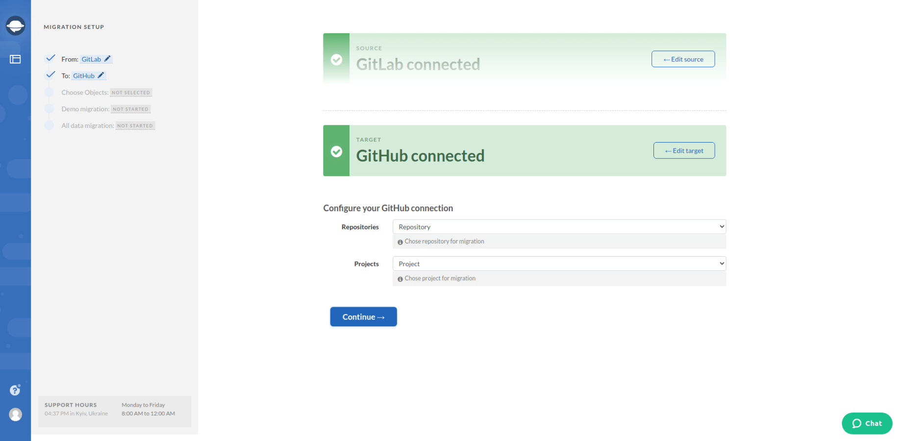 Connecting GitHub as Data Target