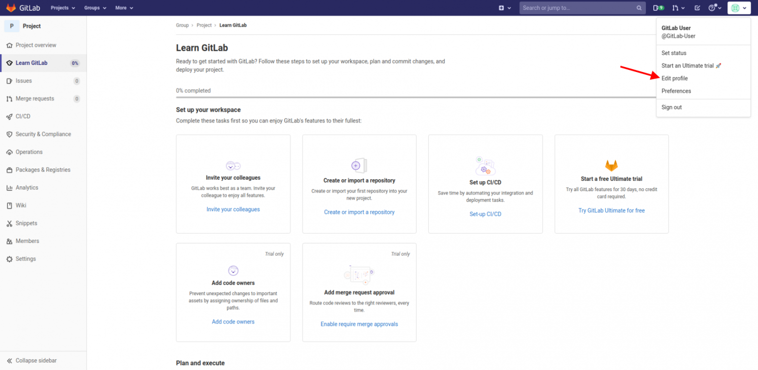 change gitlab email