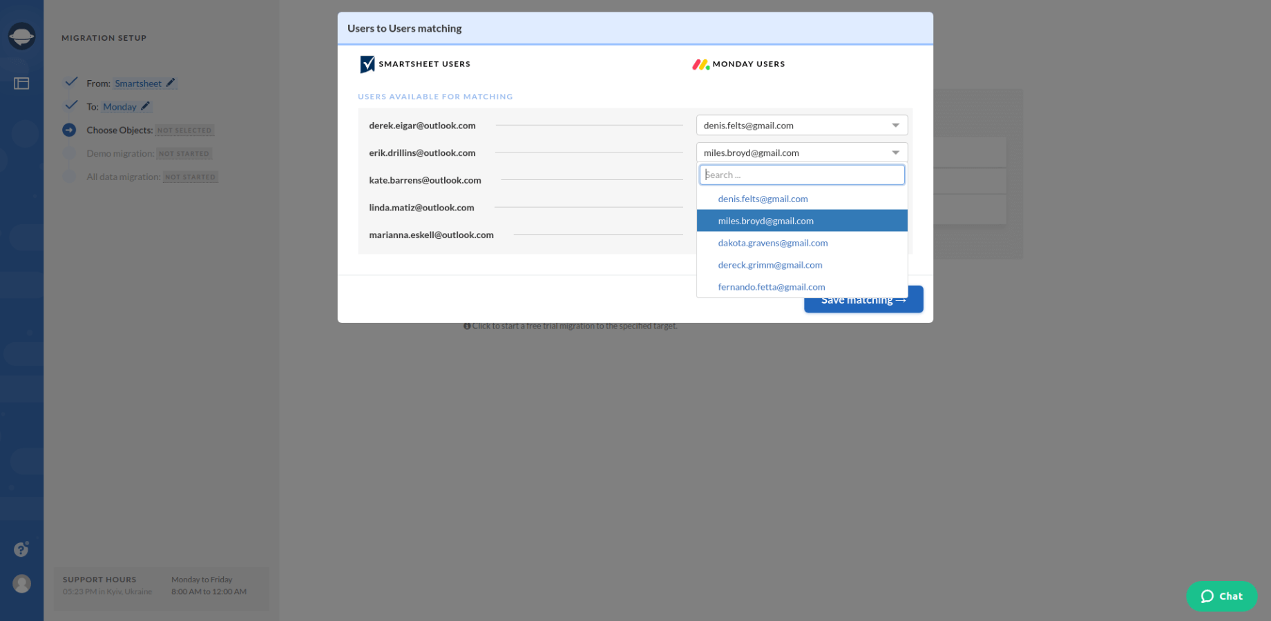 User Matching Between Smartsheet and Monday