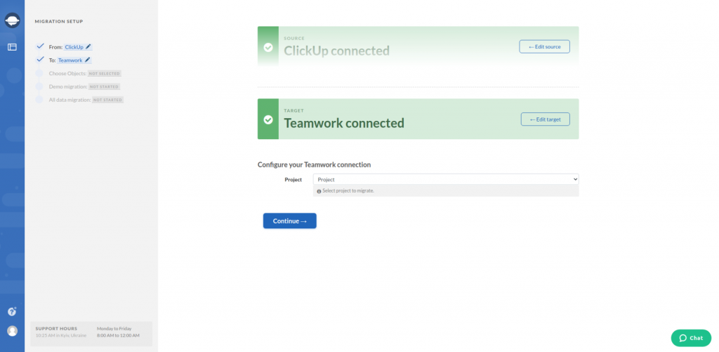 Teamwork Configure Connection Teamwork Configure Connection