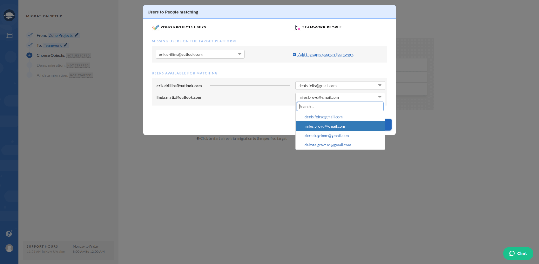 User Matching Between Zoho and Teamwork User Matching Between Zoho and Teamwork