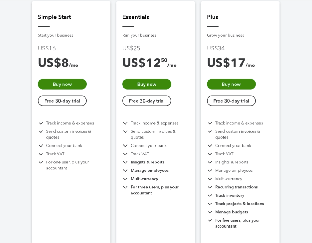 QuickBooks Online Pricing