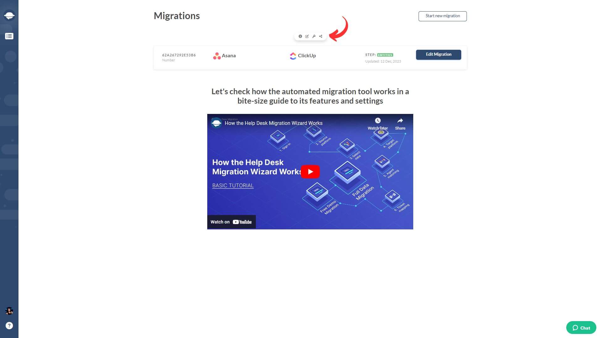 Project Management Migration Dashboard