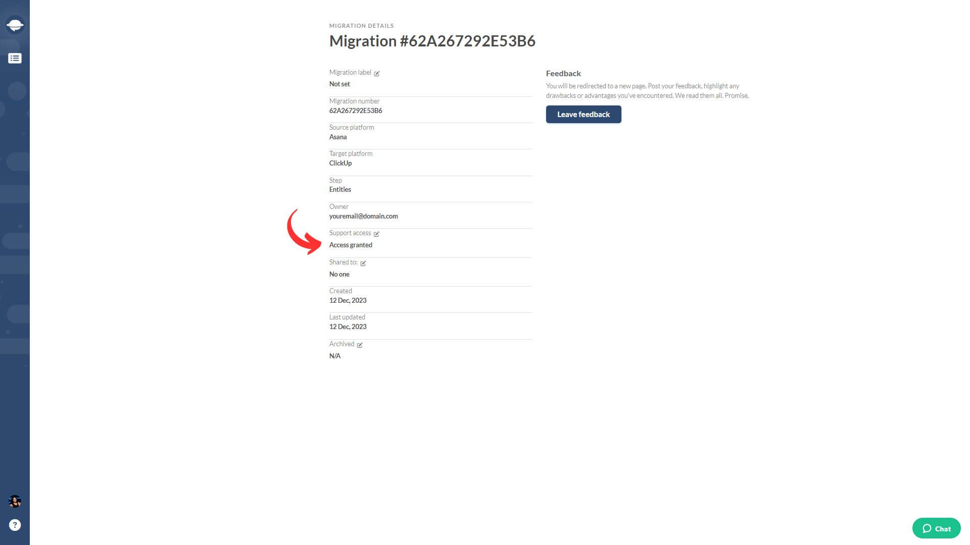 Project Management Migration Details