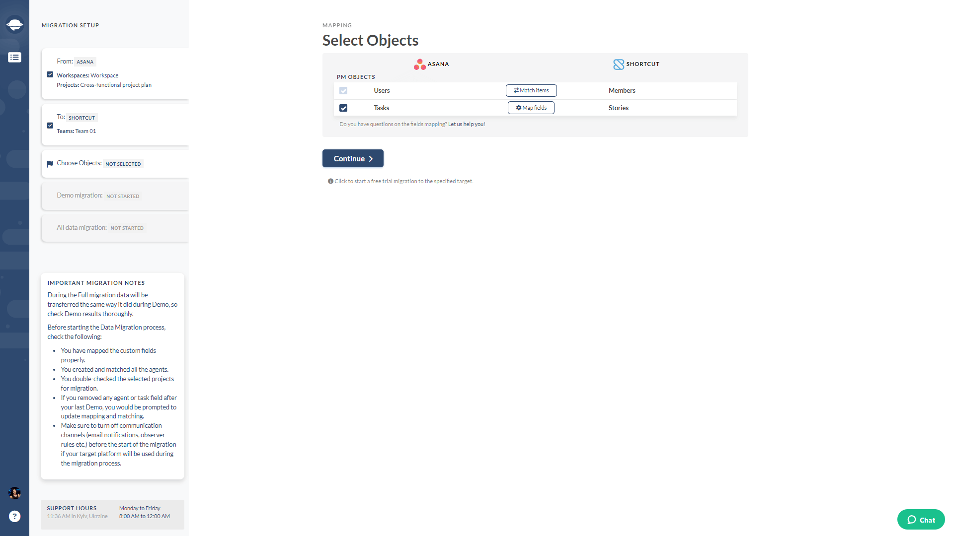 Demo Migration Shortcut Import