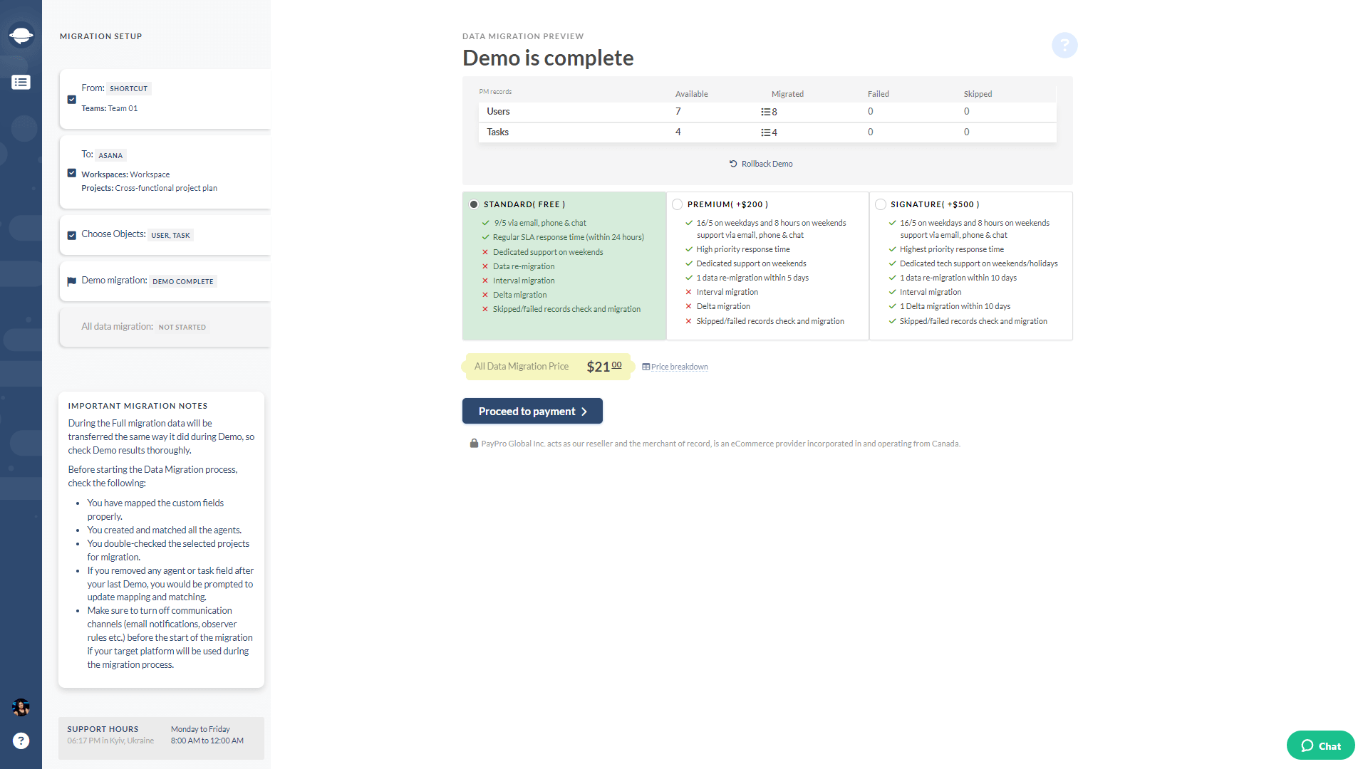 Demo Results Shortcut Export