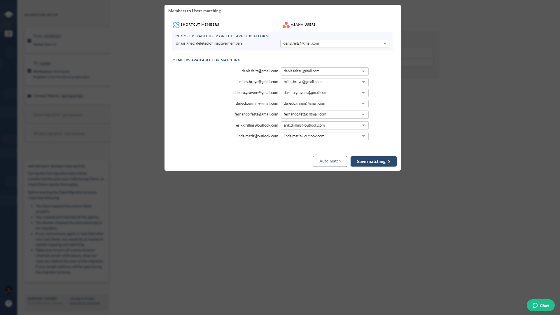 Member Matching Shortcut Export