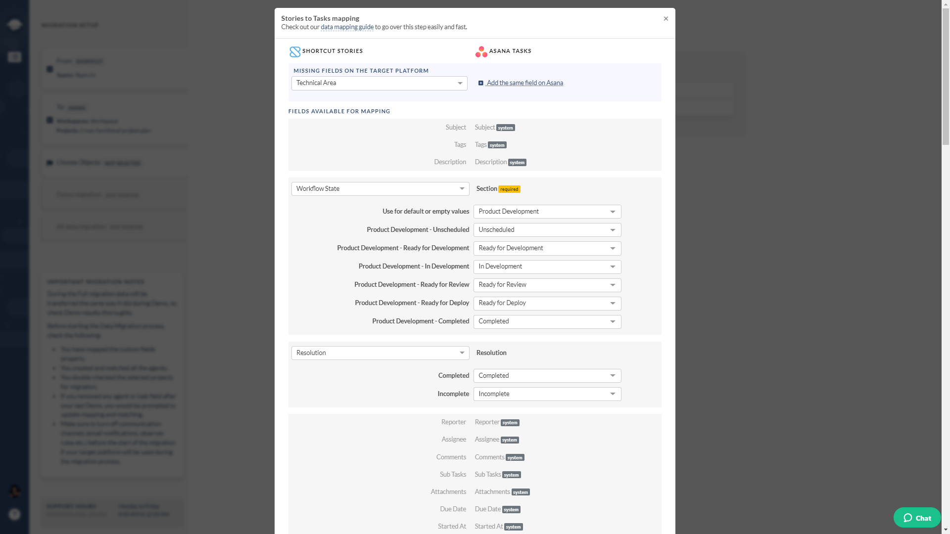 Task Mapping Shortcut Export
