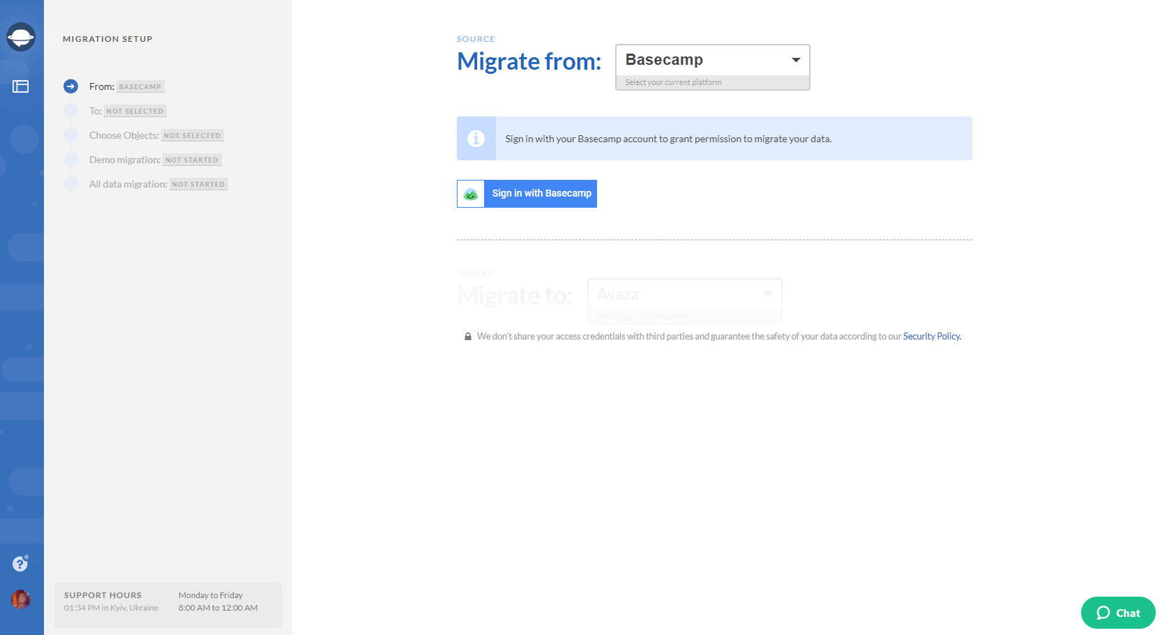 Setting Basecamp as Data Source
